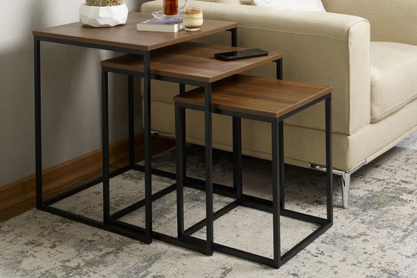 ترابيزة جانبية خشب ام دي اف ومعدن - WAF-047