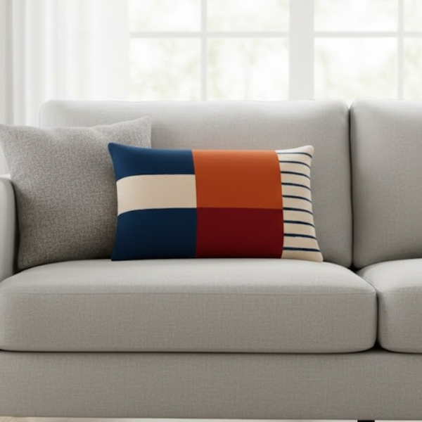 كوشن هاند ميد صوف طبيعي 100% منسوج يدويًا مقاس 40×40 سم - KIM-013