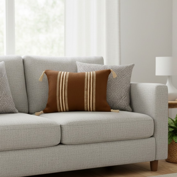 كوشن هاند ميد صوف طبيعي 100% منسوج يدويًا مقاس 40×40 سم - KIM-010