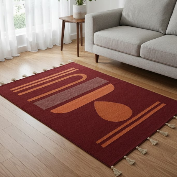 سجاد هاند ميد KIM-001 – صوف 100٪ منسوج يدويًا بتصميم فريد