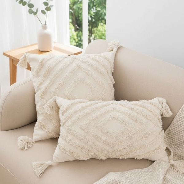 2 كوشن صوف هاند ميد مقاس 45×45 سم من أوسكار فرنتشر – تصميم مميز HAZ-126