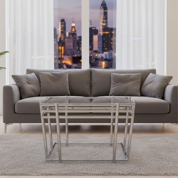 HAG-057 – حديد ستيل بتصميم عصري 45×45 بارتفاع 55 سم ترابيزة