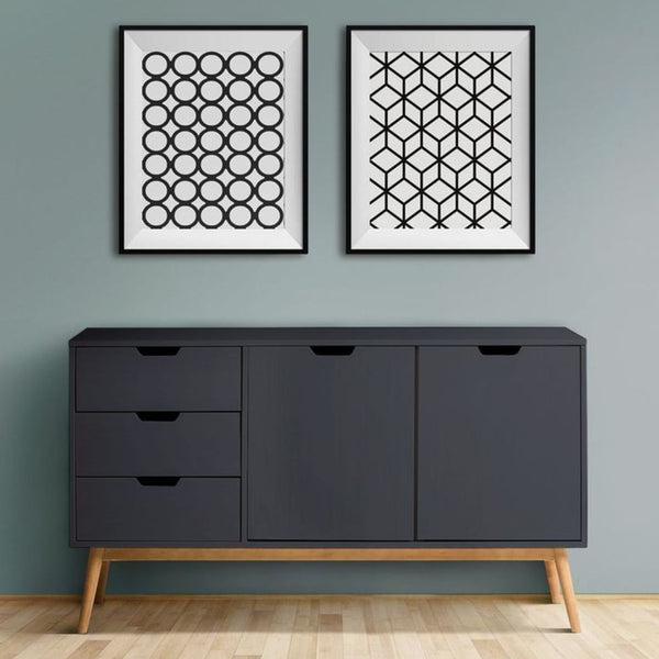 وحدة أدراج جانبية CHW-001 – خشب كونتر × أرجل موسكي بدهان دوكو + أوستر