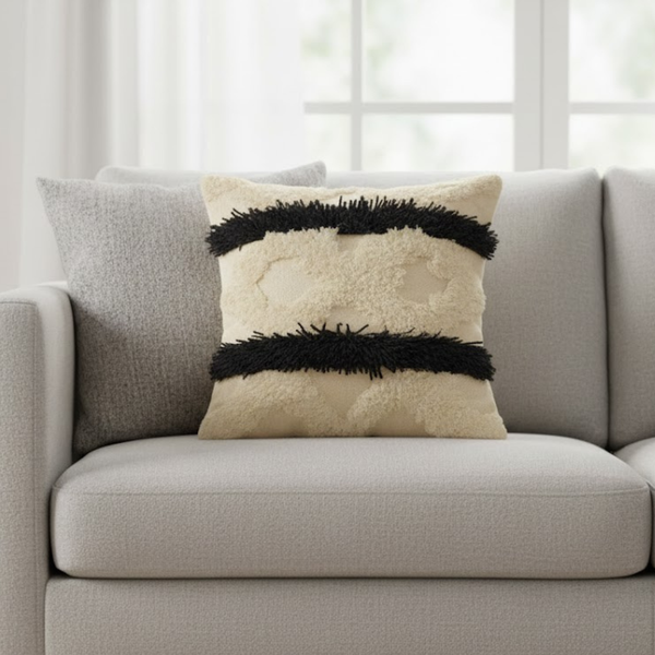 كوشن هاند ميد صوف طبيعي 100% منسوج يدويًا مقاس 40×40 سم - KIM-014