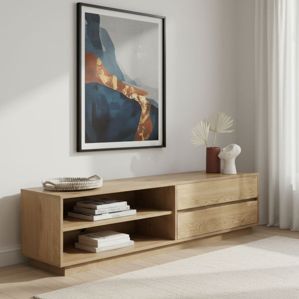 وحدة تلفزيون خشب كونتر بقشرة أرو طبيعي – موديل CHW-148 من أوسكار فرنتشر