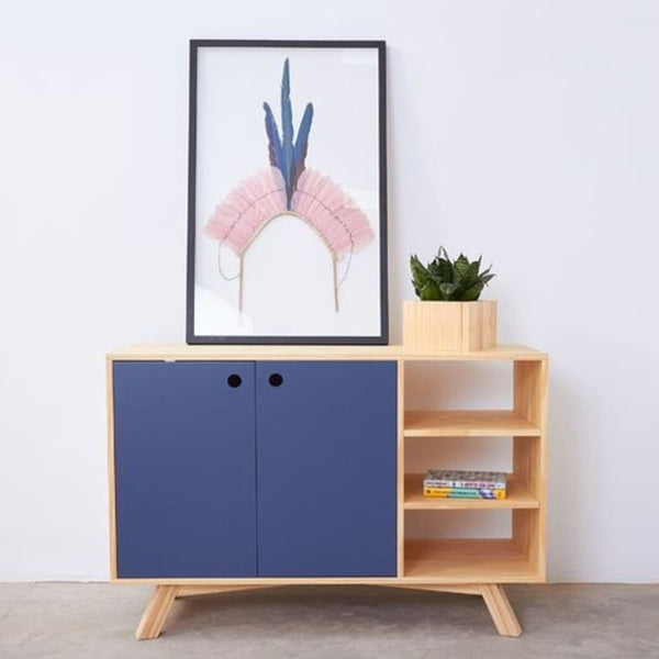 وحدة أدراج جانبية CHW-034 – خشب كونتر × أرجل موسكي بدهان دوكو + أوستر