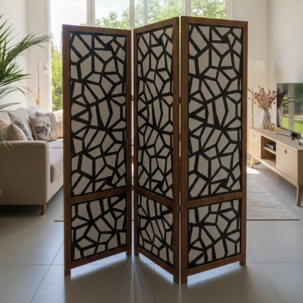 برفان ثلاثي مربعات أسود ظهر نجمة خشب زان محفور ليزر مقاس 180×180 سم - RDB-007