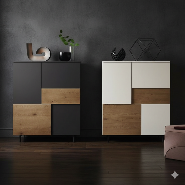 وحدة أدراج جانبية CHW-009 – خشب كونتر × أرجل موسكي بدهان دوكو + أوستر