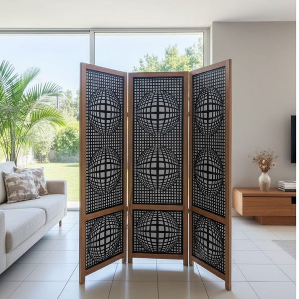 برفان ثلاثي وجه 3D ظهر نجمة خشب زان محفور ليزر مقاس 180×180 سم - RDB-005