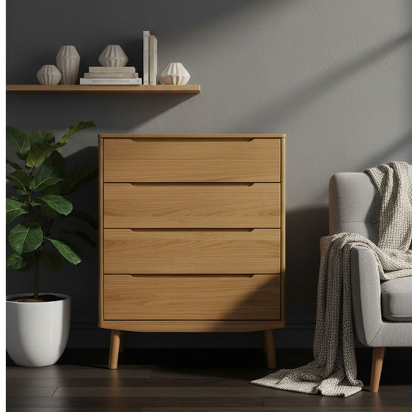 وحدة أدراج جانبية CHW-018 – خشب كونتر × أرجل موسكي بدهان دوكو + أوستر