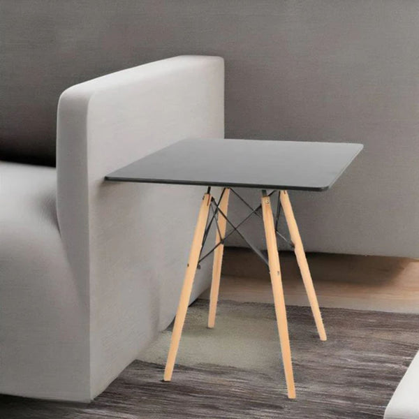 ترابيزة قرص MDF بطبقة ميلامين بأرجل خشب زان وشاسيه حديد 60x60cm   - RYL-044