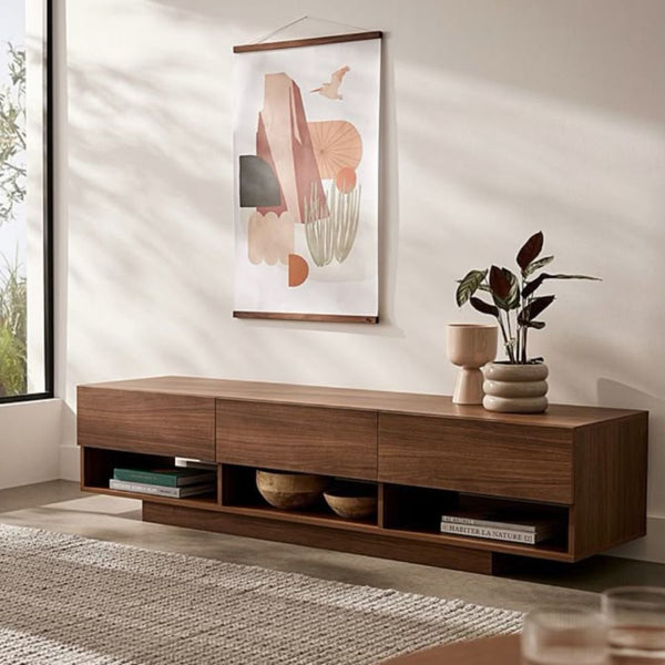 وحدة تلفزيون خشب كونتر بقشرة أرو طبيعي – موديل CHW-145 من أوسكار فرنتشر