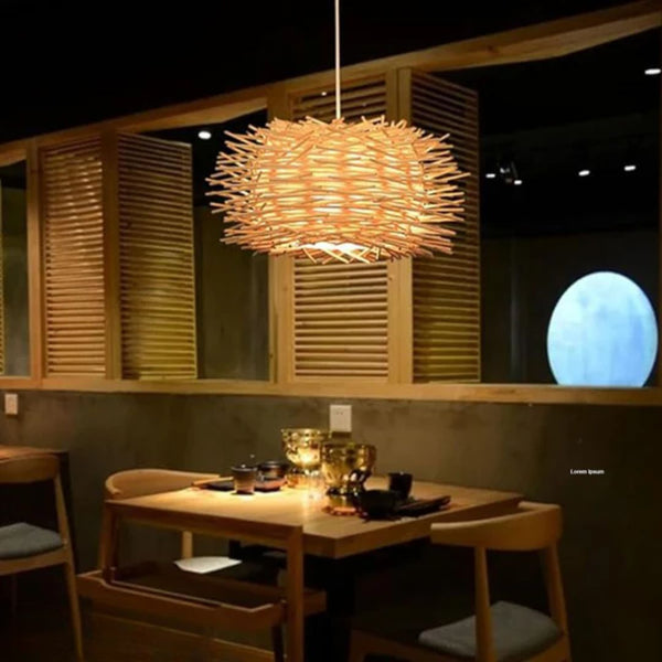 نجفة بامبو هاند ميد بتصميم طبيعي بسيط وأنيق