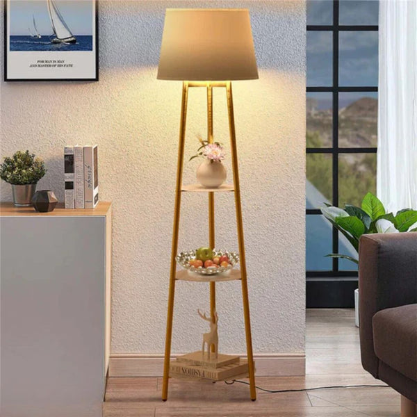 أباجورة أرضية معدنية بقاعدة رخامية بتصميم فاخر