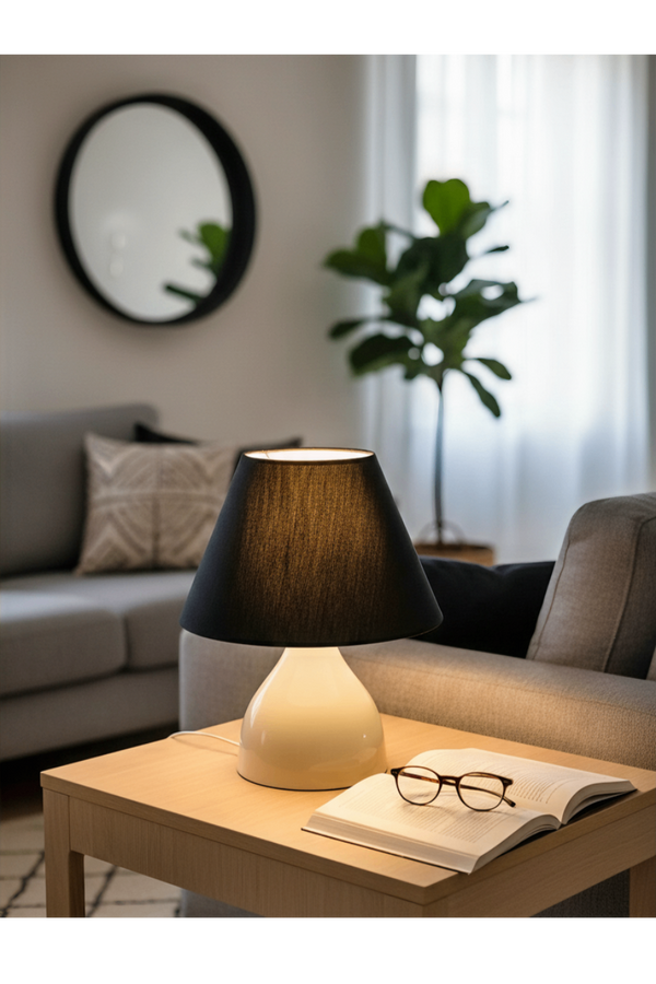 أباجورة أنيقة بإضاءة ناعمة ولمسة ديكورية راقية