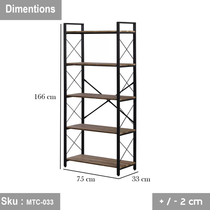 وحدة عرض خشب ملامين -  MTC-033 -33cmX75cmX166cm  - اللون بني  - اوسكار رتان