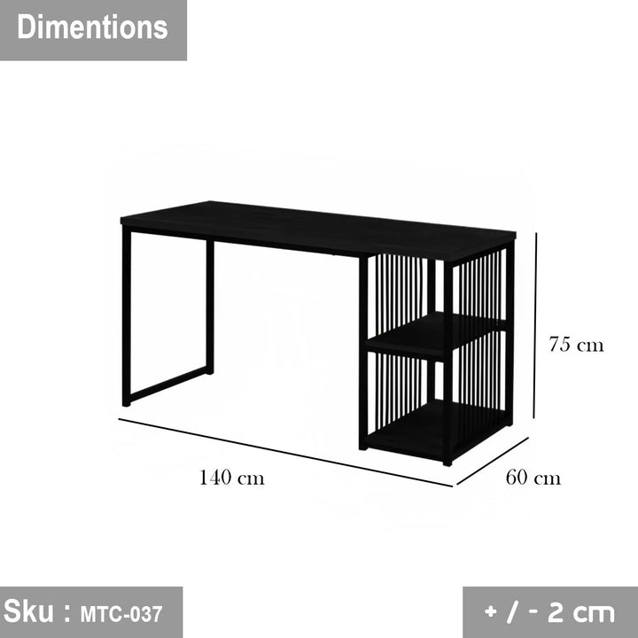 مكتب خشب ملامين -  MTC-037  - 75cmX140cm - اللون اسود - اوسكار رتان