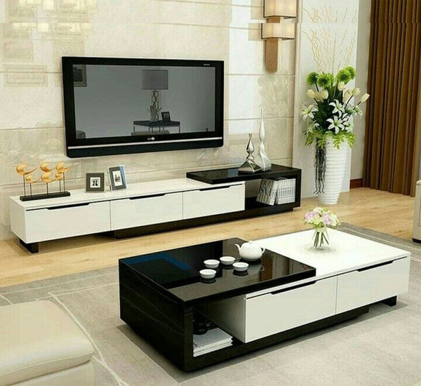 ترابيزة تليفزيون و ترابيزة قهوة خشب MDf عالي الجودة 190cmX40cm - ANT-066 - تسليم فوري - MDF
