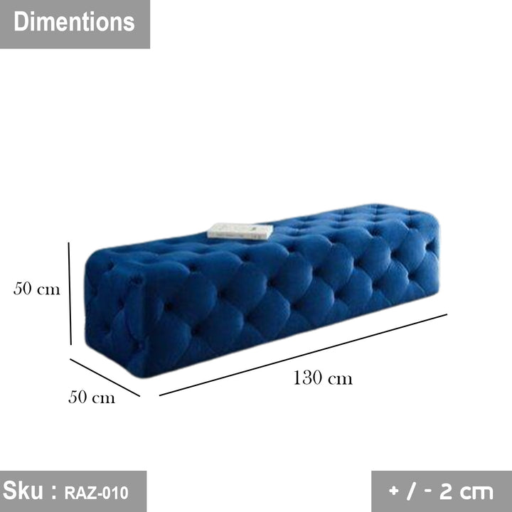 جولار بانكيت 130 * 50  قماش قطيفه   ازرق  - اوسكار رتان