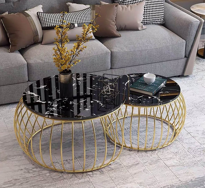 روميدا طقم 2 ترابيزة قهوة خشب MDF - اوسكار رتان
