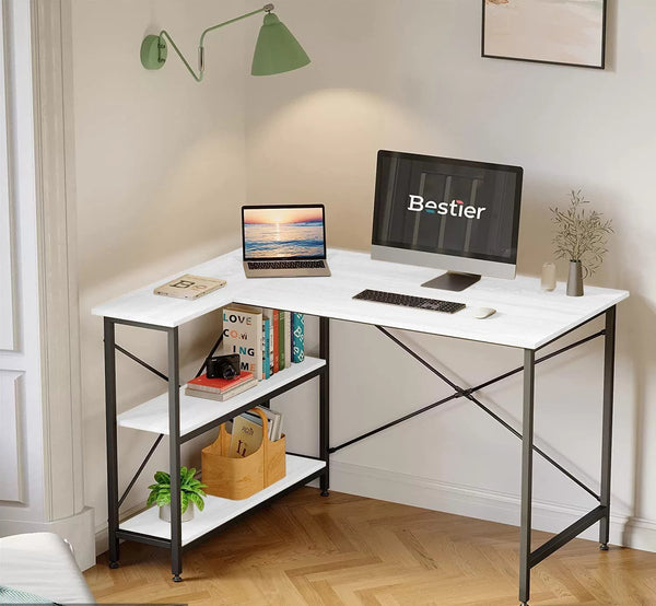 مكتب خشب ملامين -  MTC-001 - 120cmX90cm - اللون الابيض  - اوسكار رتان