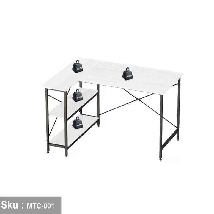 مكتب خشب ملامين -  MTC-001 - 120cmX90cm - اللون الابيض  - اوسكار رتان