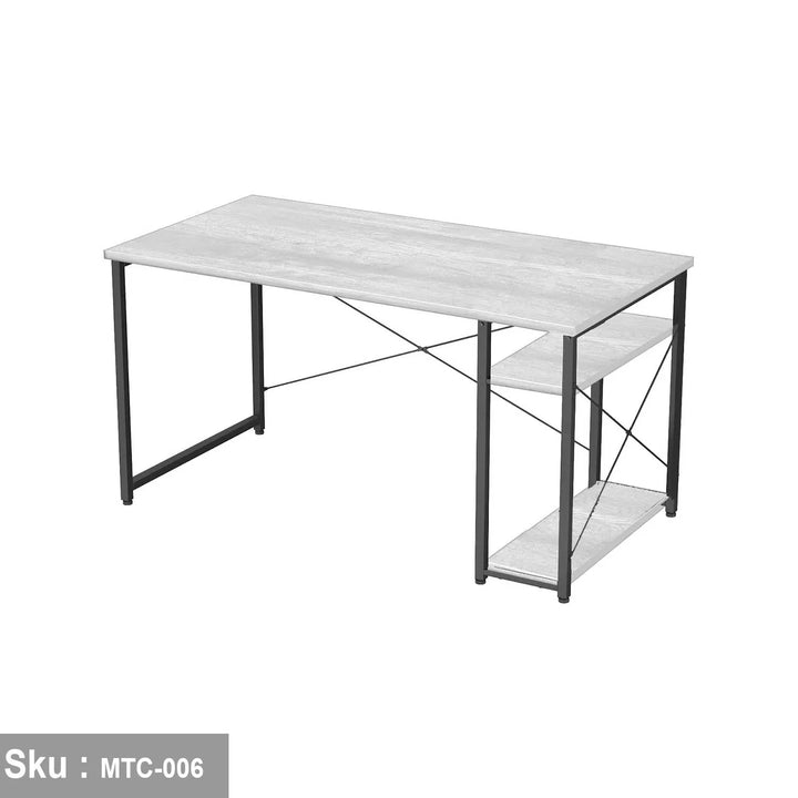 مكتب خشب ملامين -  MTC-006 - 120cmX90cm - اللون الابيض - اوسكار رتان