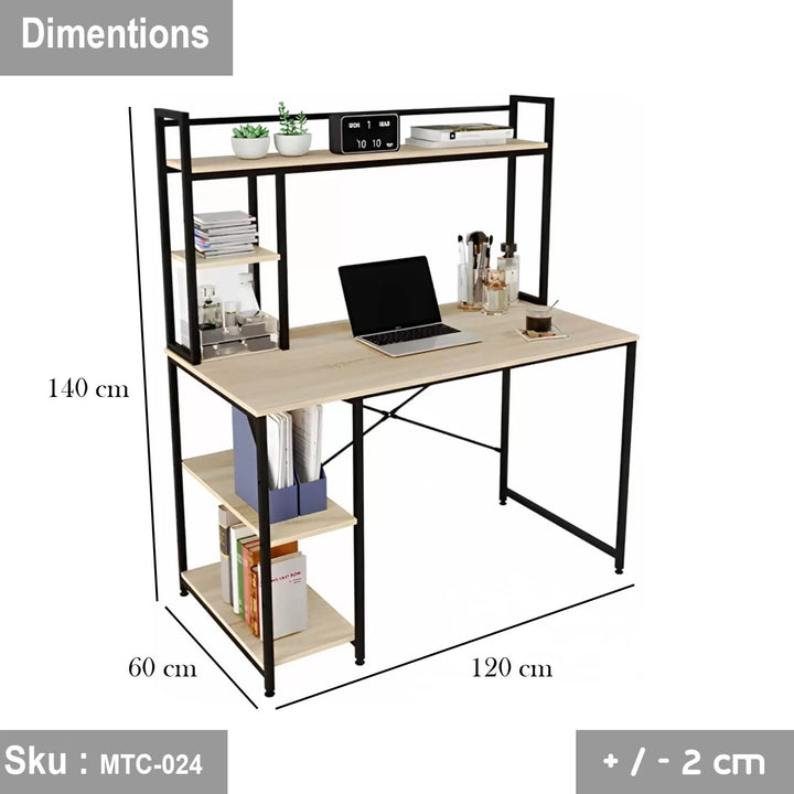 مكتب خشب ملامين -  MTC-024 - 120cmX140cm - اللون البيج - اوسكار رتان