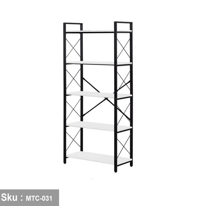 وحدة عرض خشب ملامين -  MTC-031 -33cmX75cmX166cm  - اللون ابيض  - اوسكار رتان
